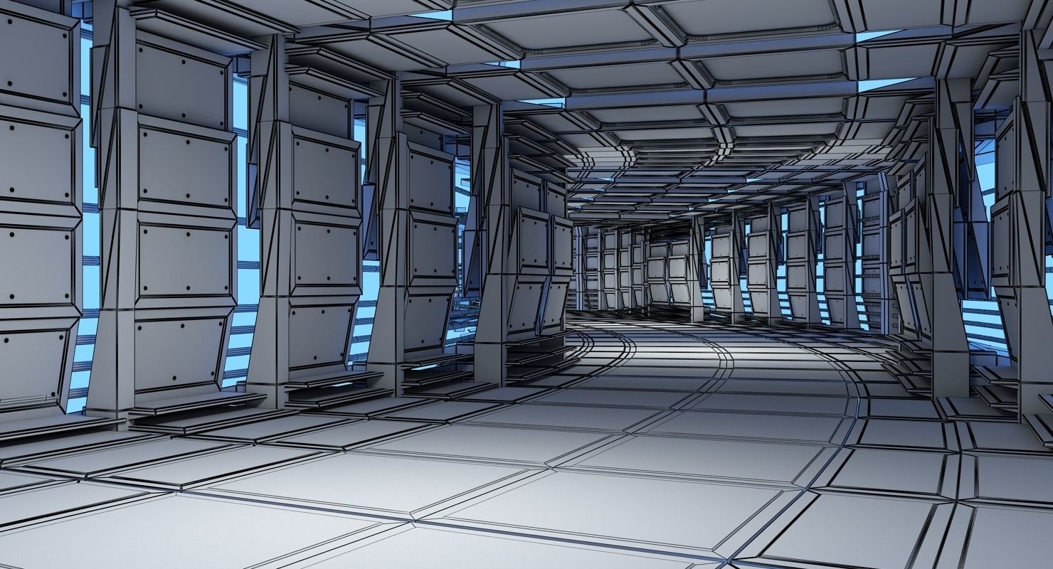 Sci-Fi Futuristic Tunnel 8 3D model_14