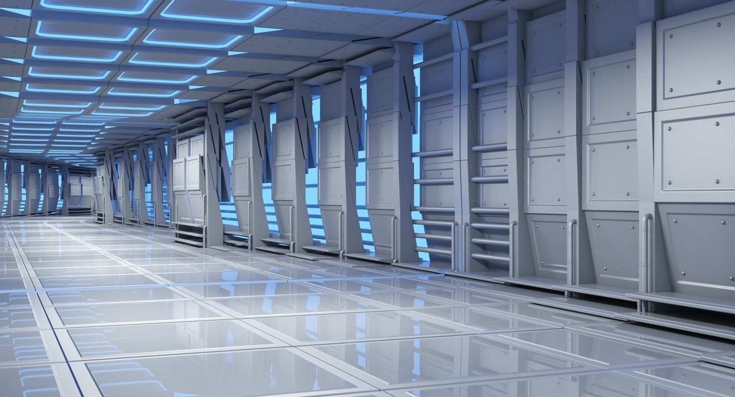 Sci-Fi Futuristic Tunnel 8 3D model_5
