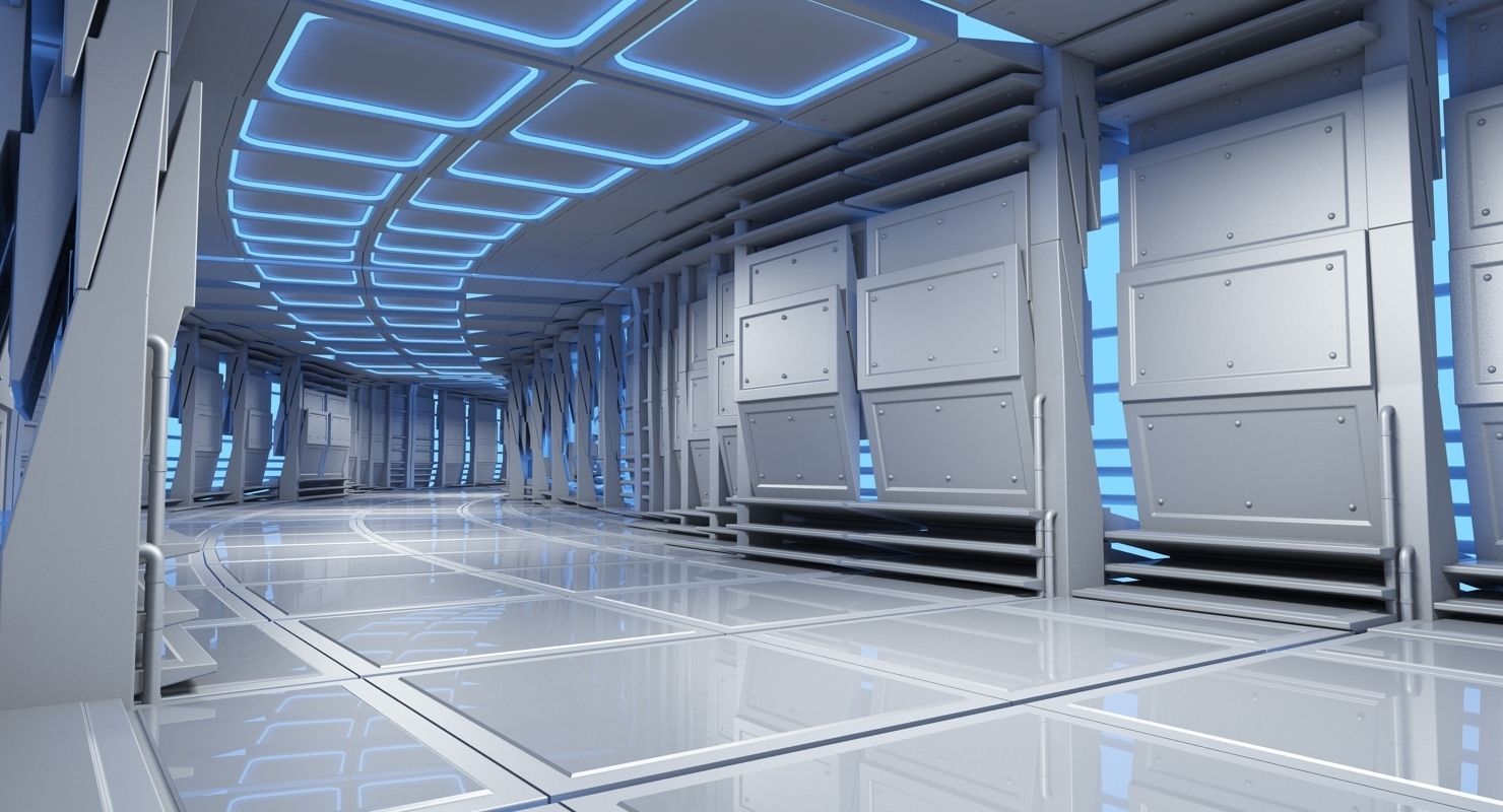Sci-Fi Futuristic Tunnel 8 3D model_4