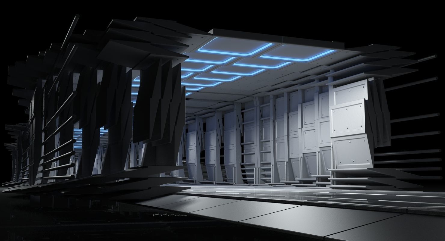 Sci-Fi Futuristic Tunnel 8 3D model_10