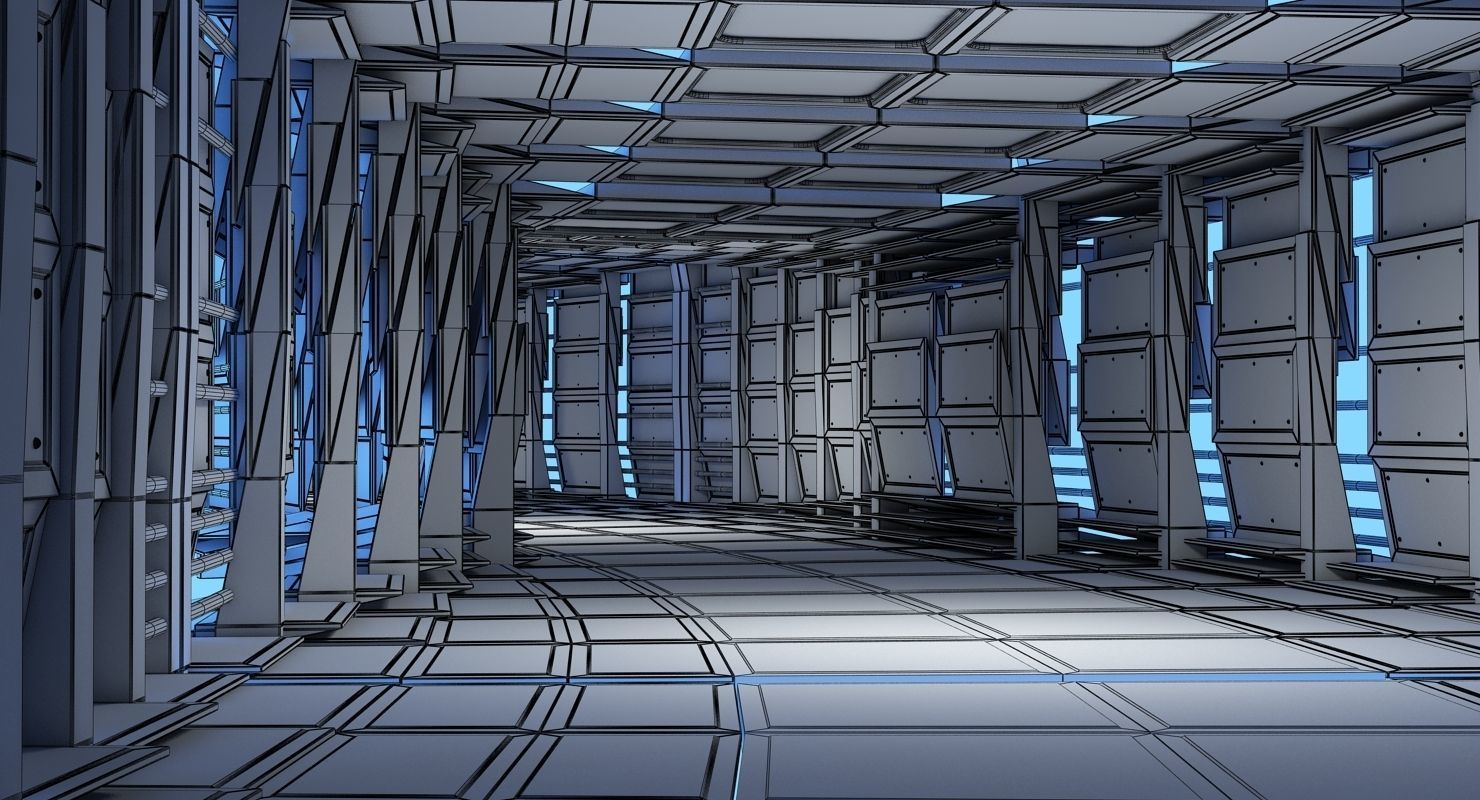 Sci-Fi Futuristic Tunnel 8 3D model_13