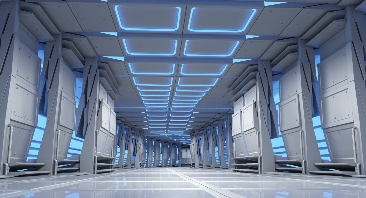 Sci-Fi Futuristic Tunnel 8 3D model_3