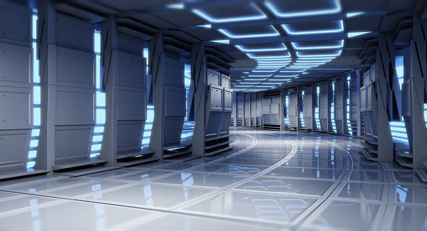 Sci-Fi Futuristic Tunnel 8 3D model_2