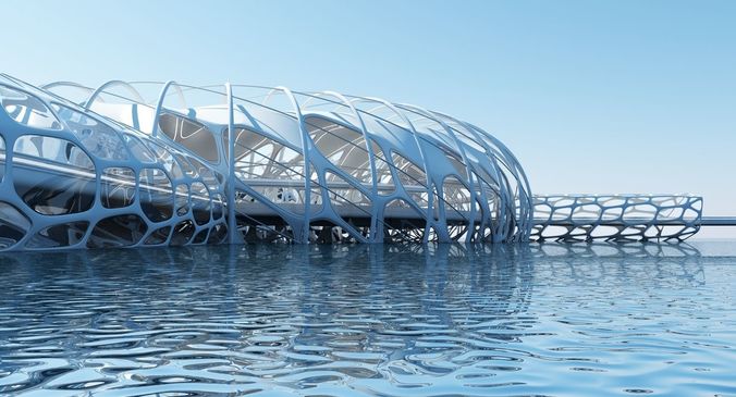 Futuristic Architectural Structure 17 3D model 4