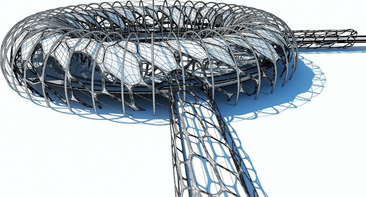 Futuristic Architectural Structure 17 3D model_27