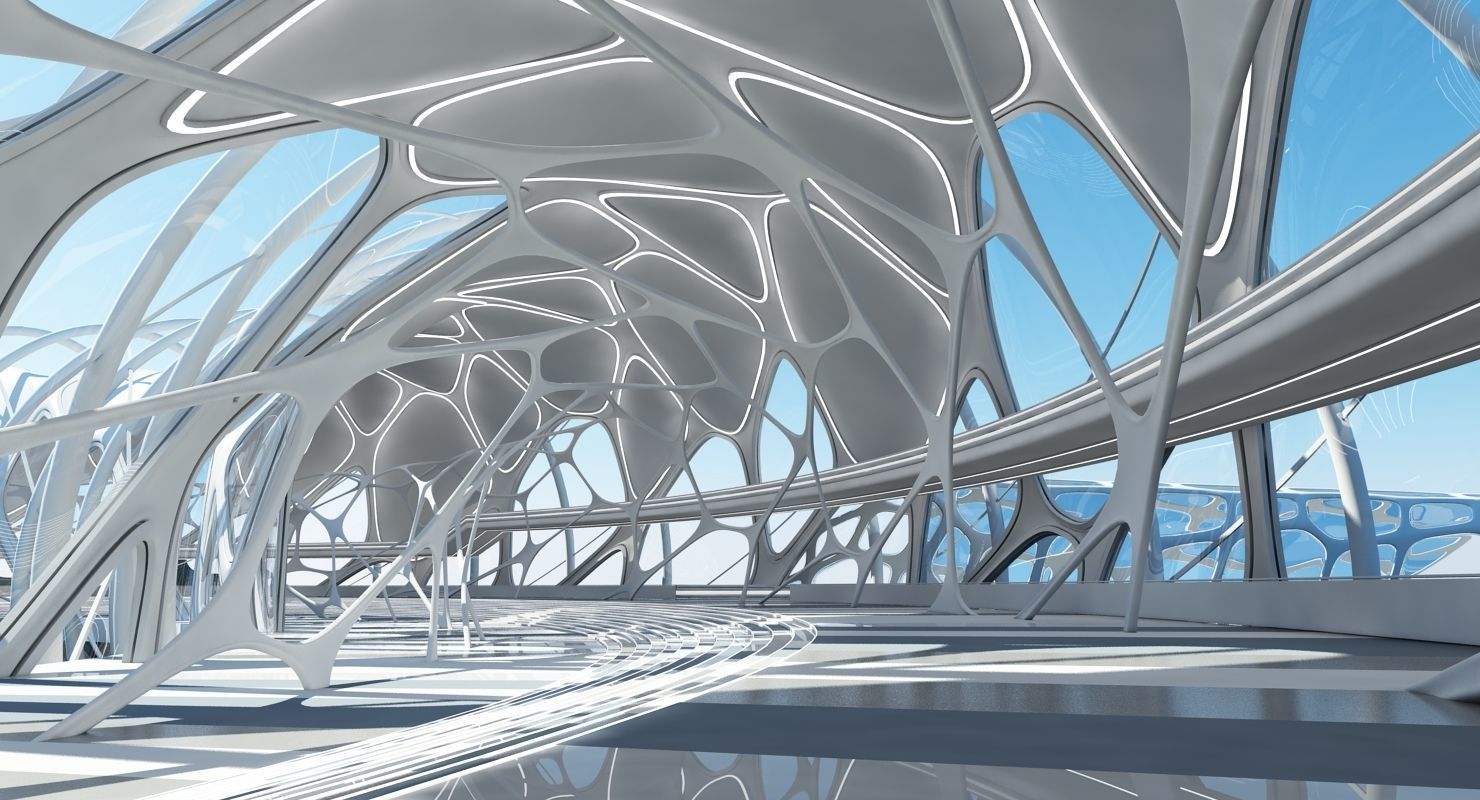 Futuristic Architectural Structure 17 3D model_9