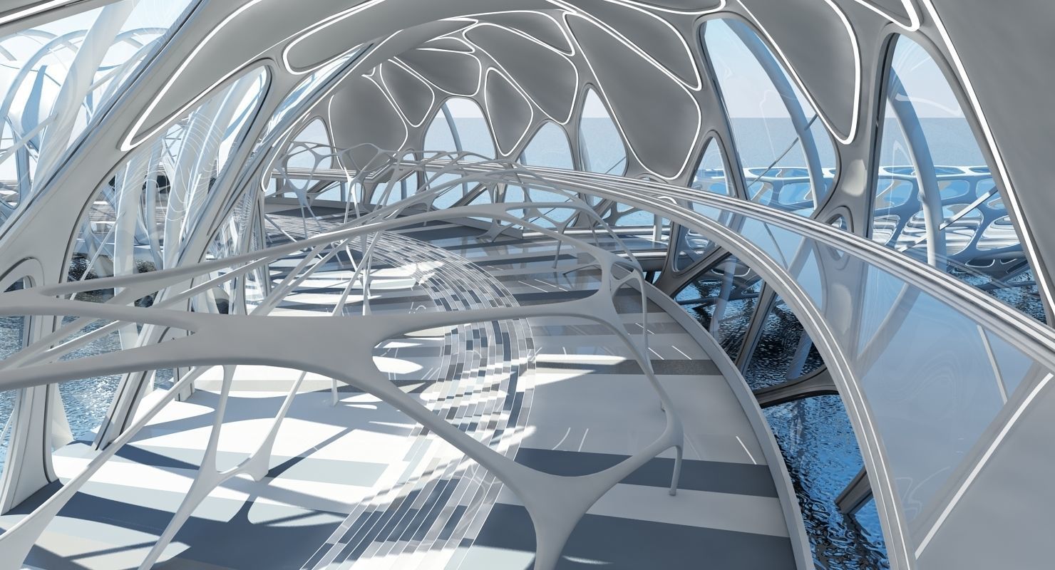Futuristic Architectural Structure 17 3D model_11