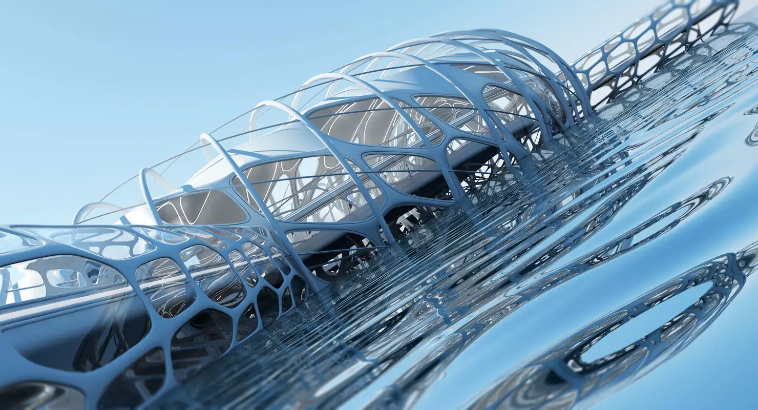 Futuristic Architectural Structure 17 3D model_0