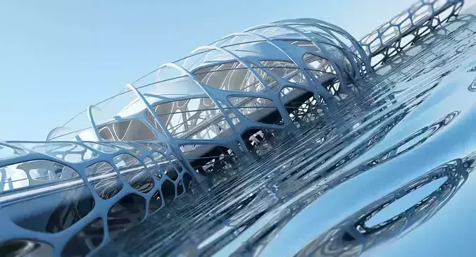 Futuristic Architectural Structure 17 3D model