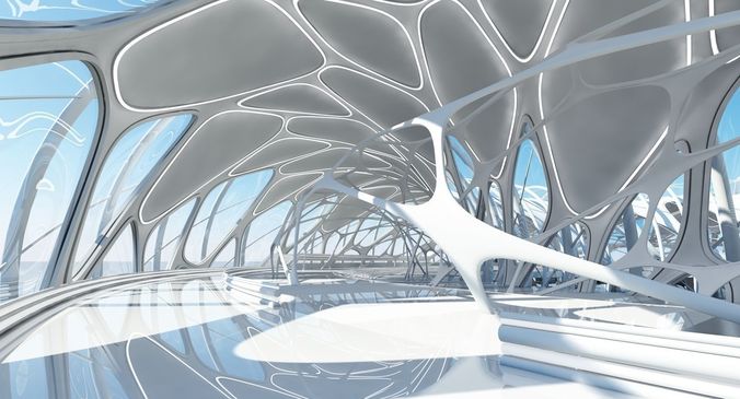 Futuristic Architectural Structure 17 3D model 7
