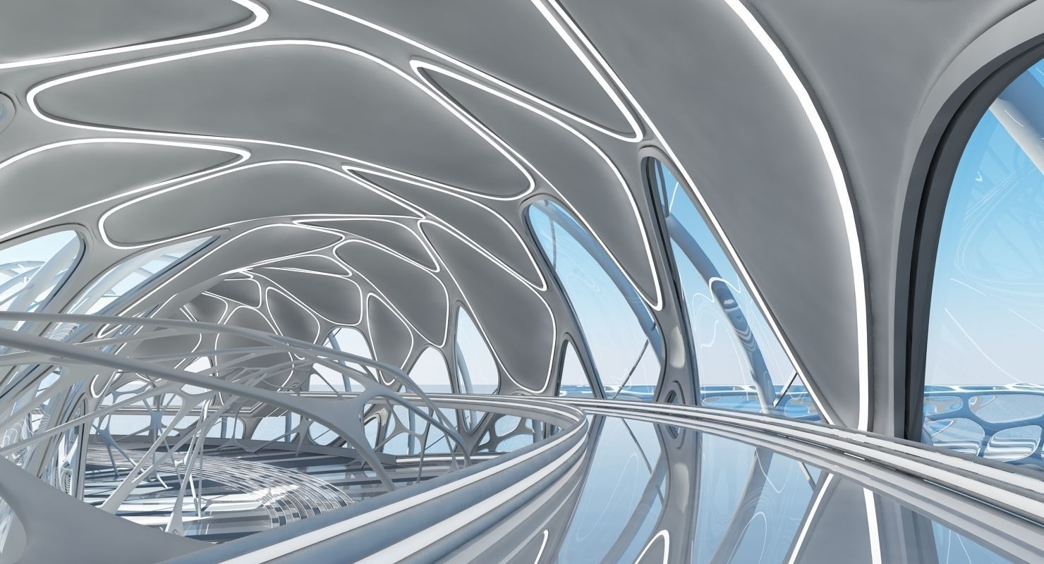 Futuristic Architectural Structure 17 3D model_10