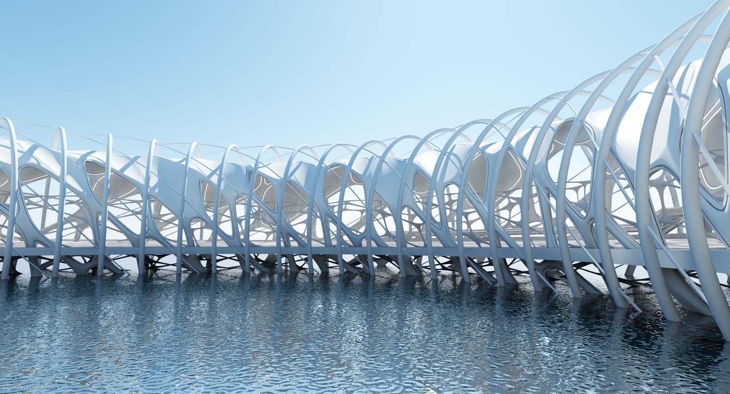 Futuristic Architectural Structure 17 3D model_4