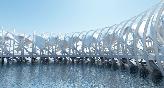 Futuristic Architectural Structure 17 3D model 5