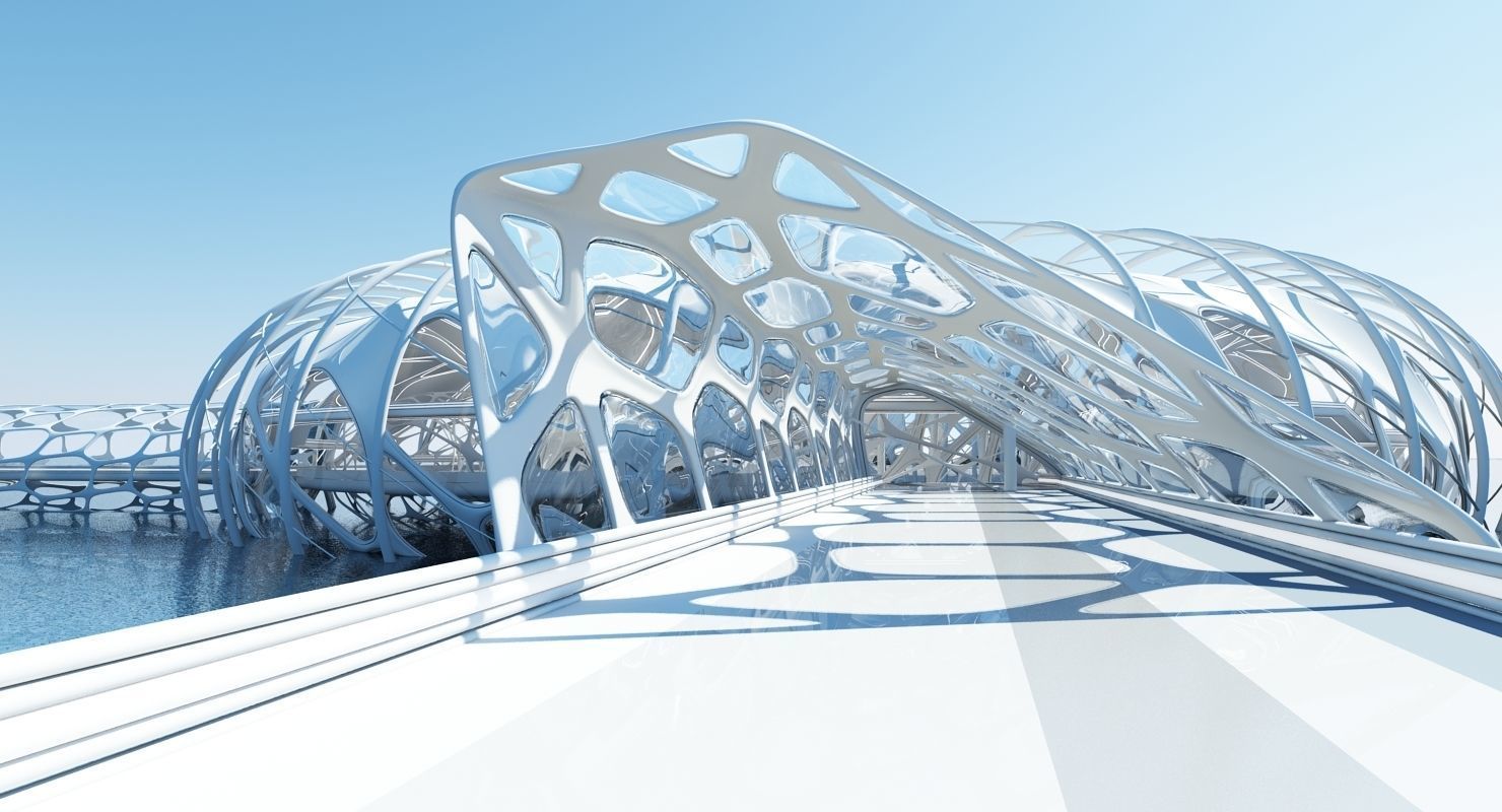 Futuristic Architectural Structure 17 3D model_21
