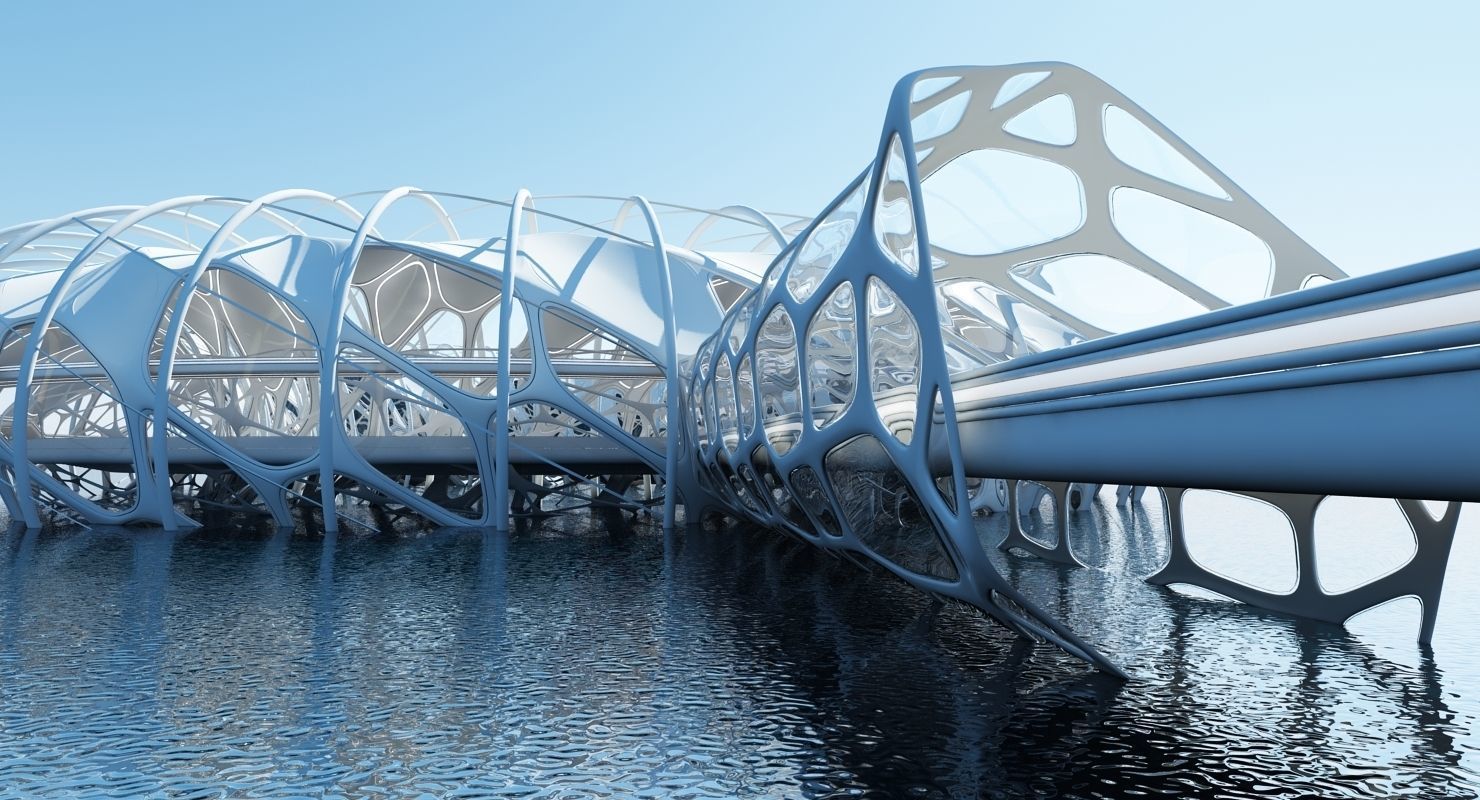 Futuristic Architectural Structure 17 3D model_2