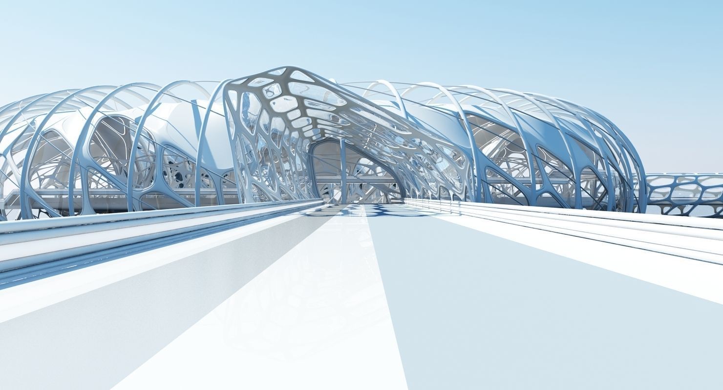 Futuristic Architectural Structure 17 3D model_5