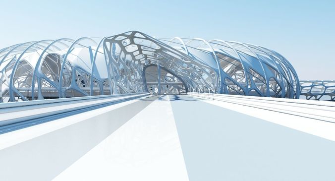 Futuristic Architectural Structure 17 3D model 6