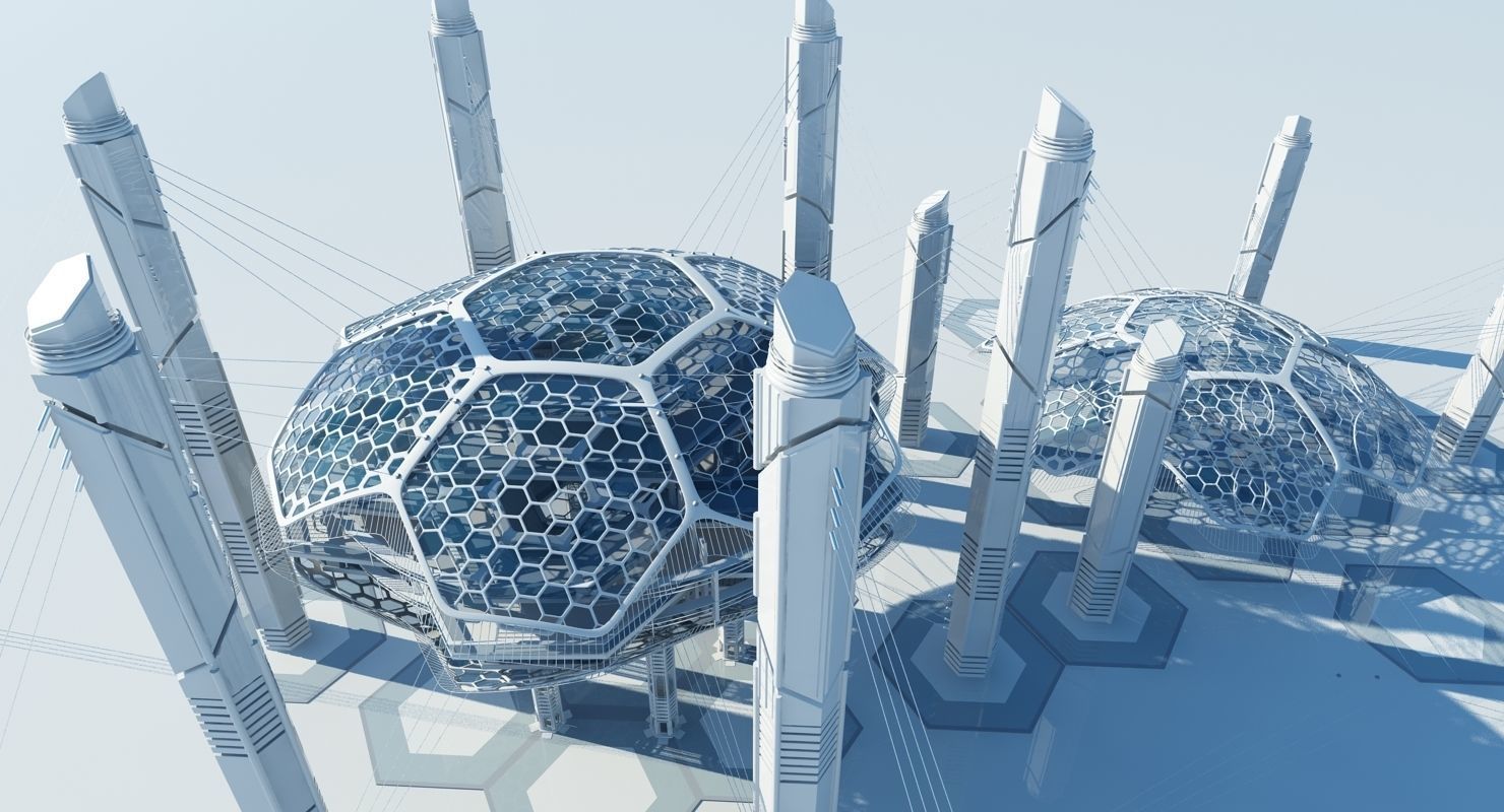 Futuristic Architectural Structure 16 3D model_2