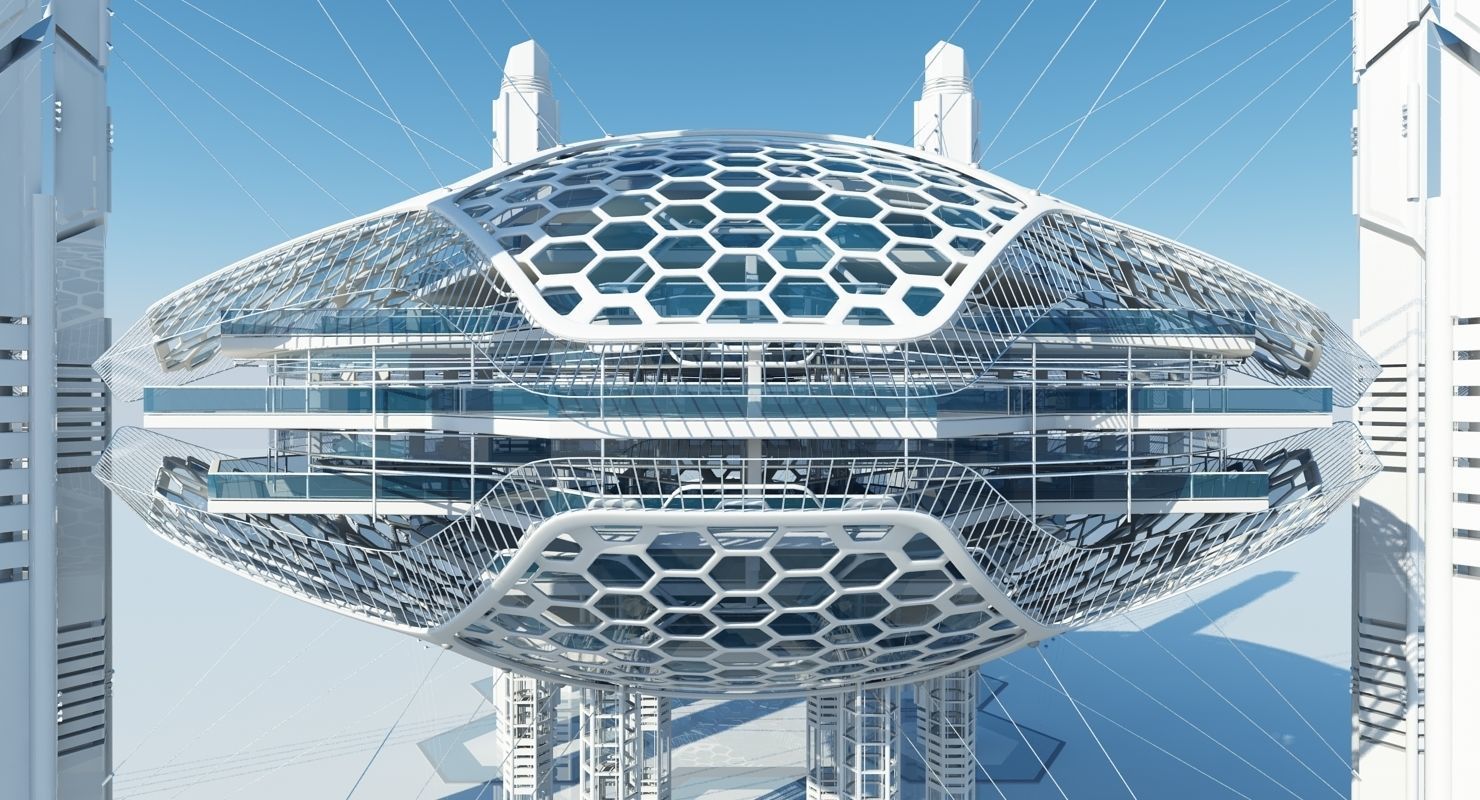 Futuristic Architectural Structure 16 3D model_15