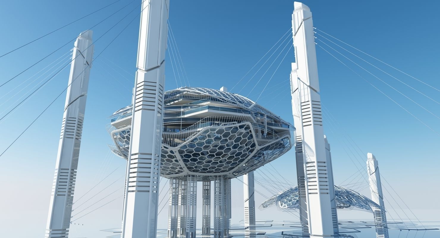 Futuristic Architectural Structure 16 3D model_7