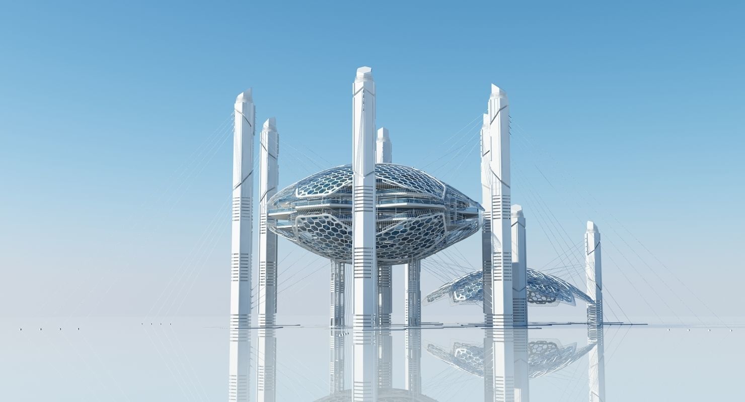 Futuristic Architectural Structure 16 3D model_6