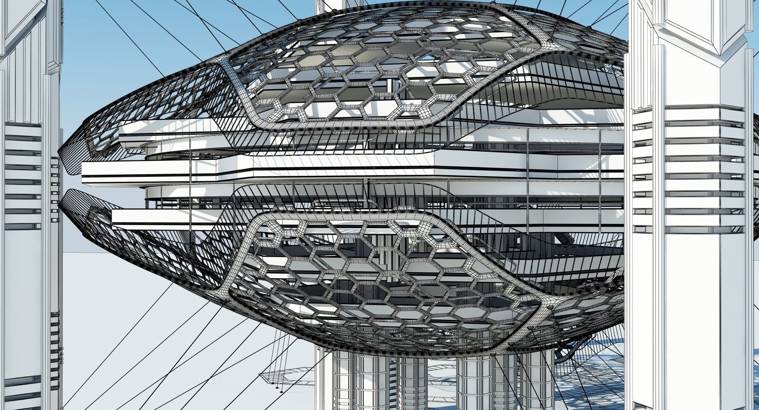 Futuristic Architectural Structure 16 3D model_12
