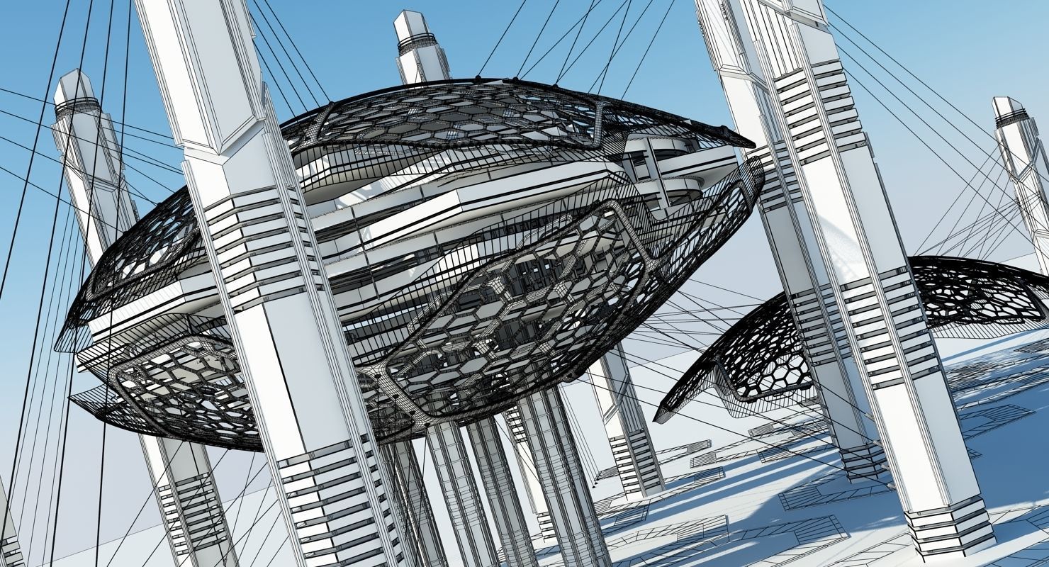 Futuristic Architectural Structure 16 3D model_14