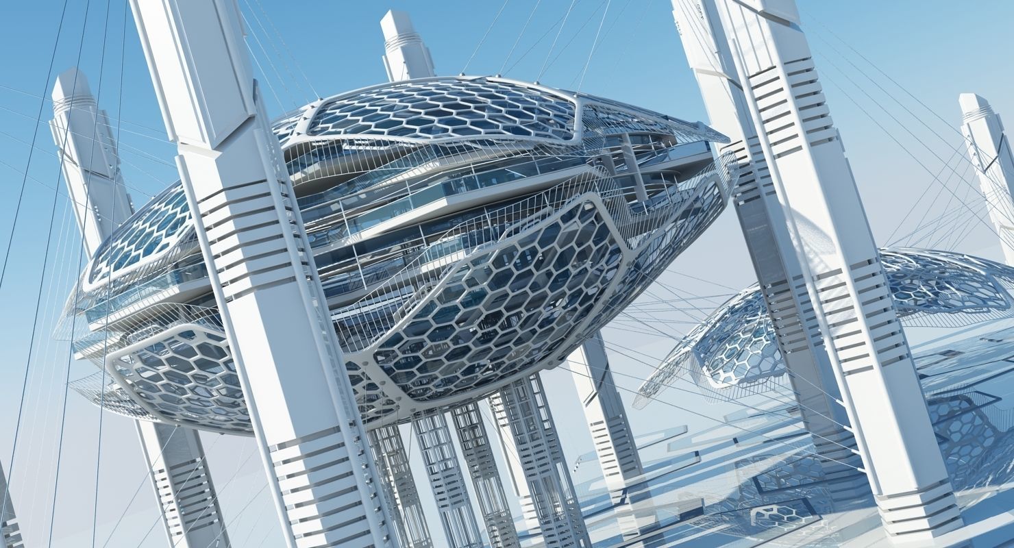 Futuristic Architectural Structure 16 3D model_9