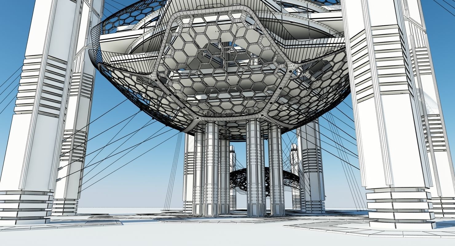 Futuristic Architectural Structure 16 3D model_13