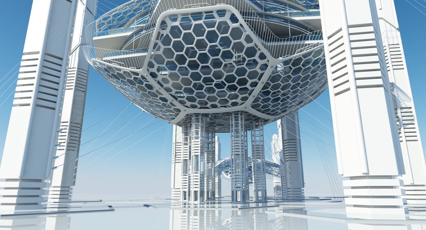 Futuristic Architectural Structure 16 3D model_8