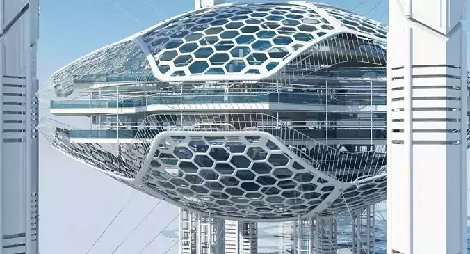 Futuristic Architectural Structure 16 3D model