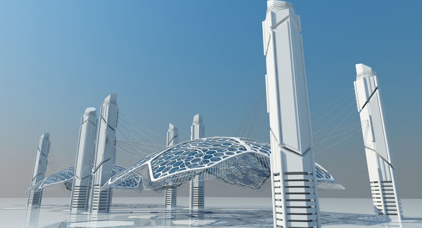 Futuristic Architectural Structure 15 3D model_3