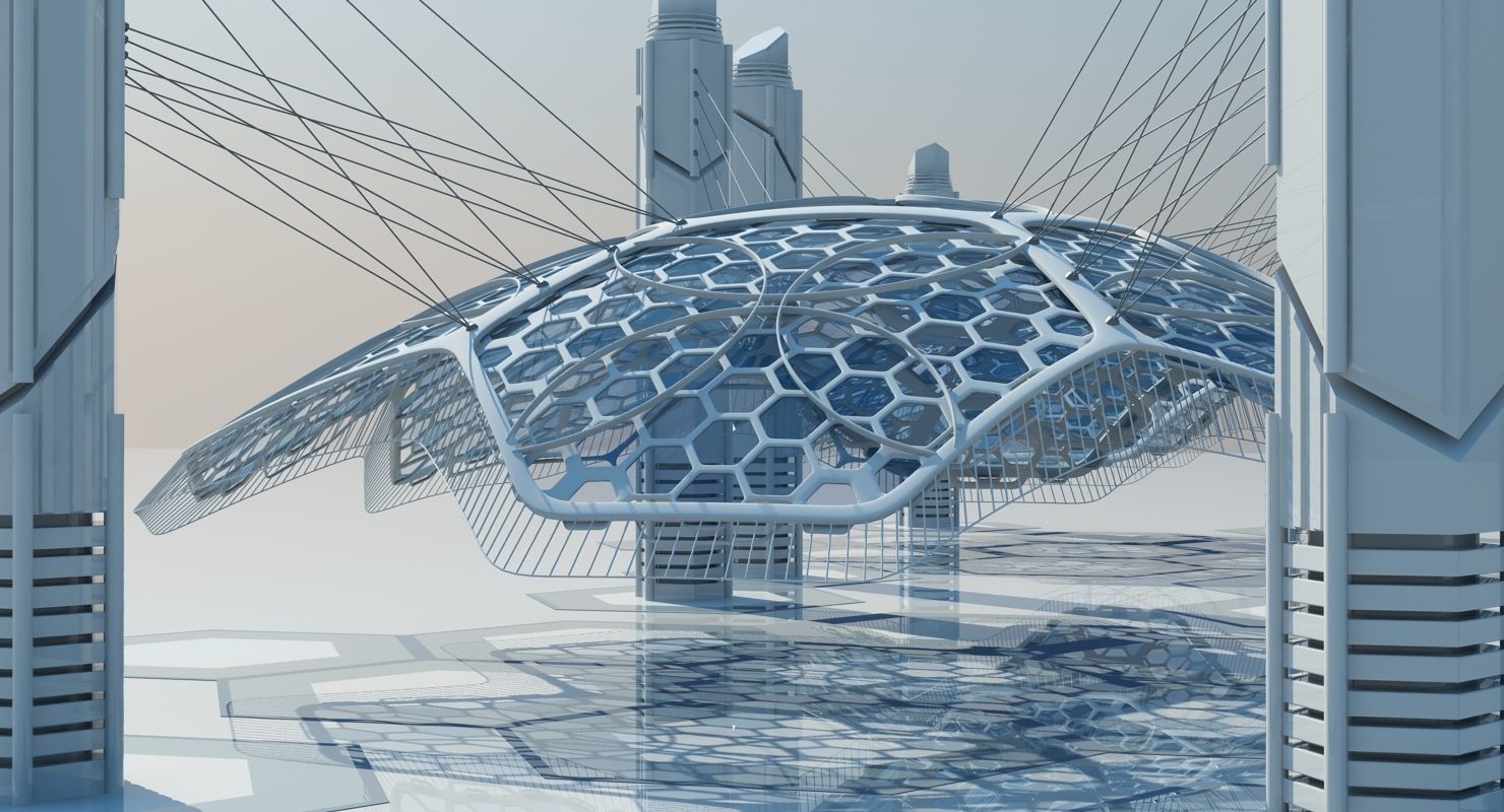 Futuristic Architectural Structure 15 3D model_2