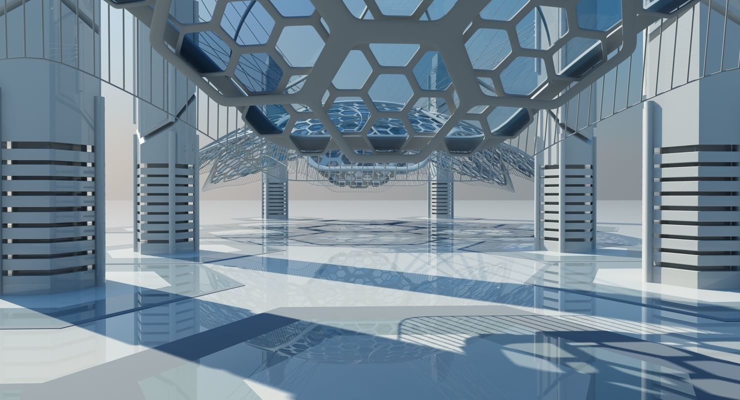 Futuristic Architectural Structure 15 3D model_7