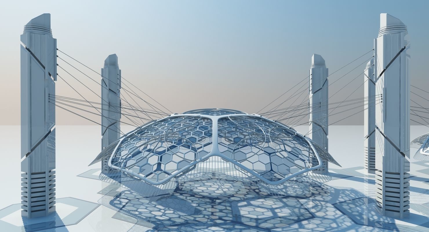 Futuristic Architectural Structure 15 3D model_8