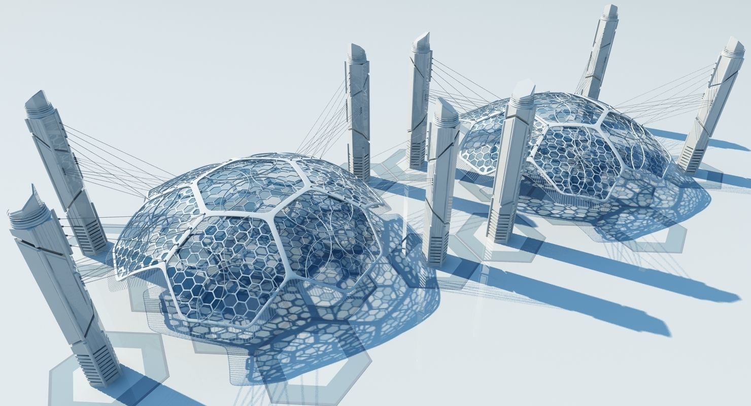 Futuristic Architectural Structure 15 3D model_9