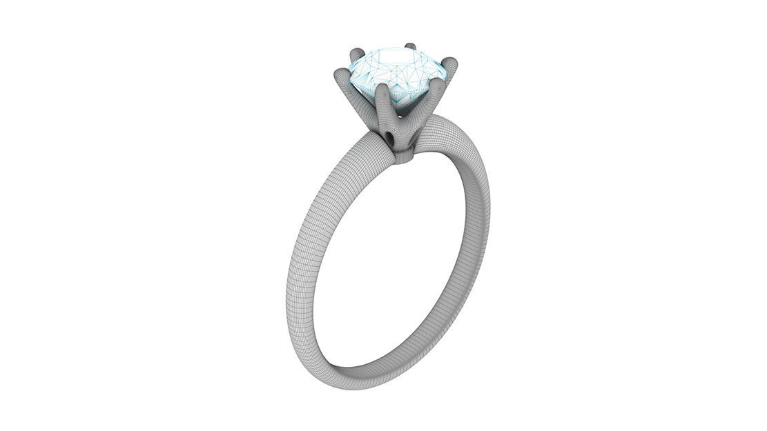 Tiffany style Solitaire Ring 3D print model_16