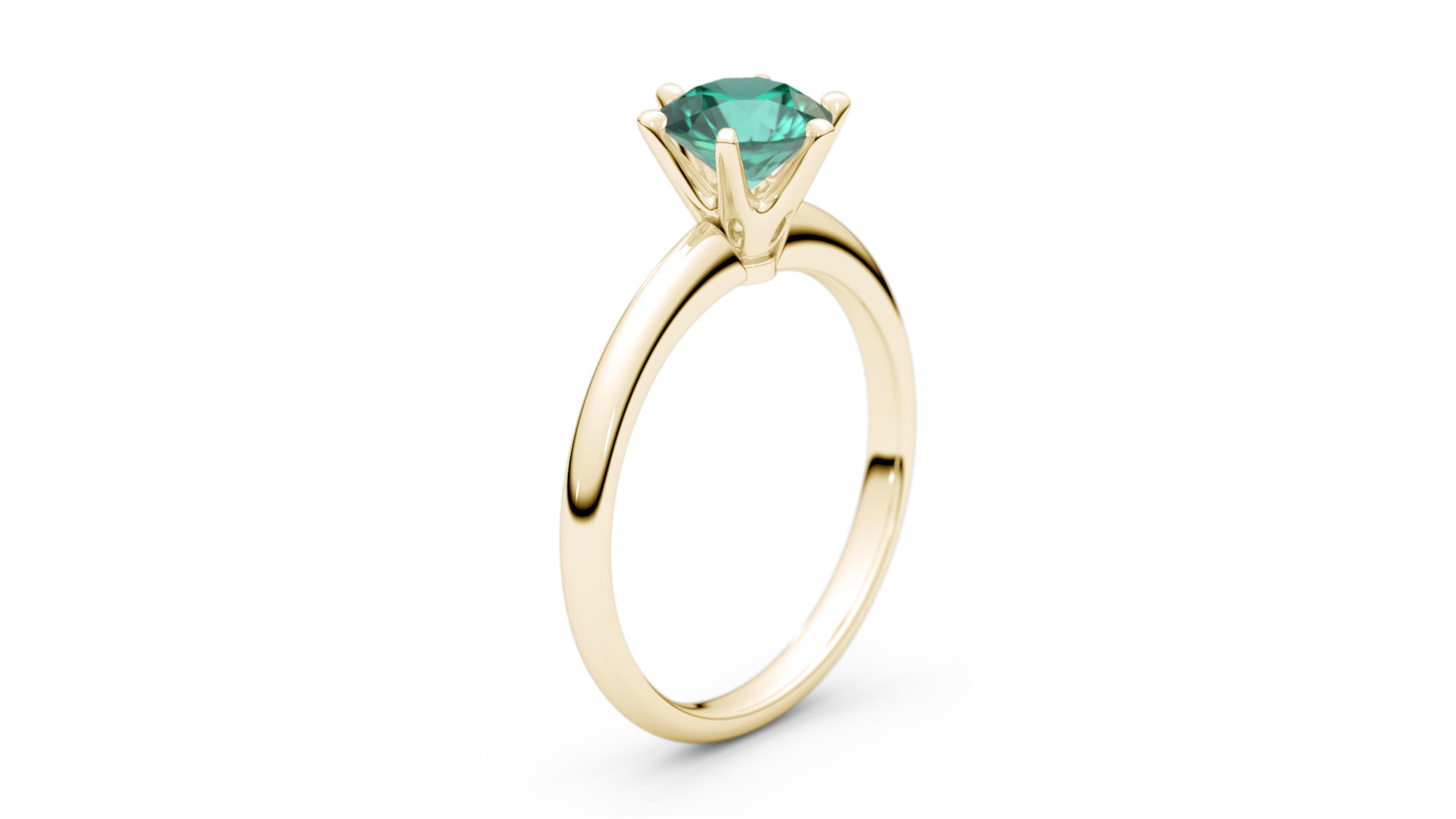 Tiffany style Solitaire Ring 3D print model_13