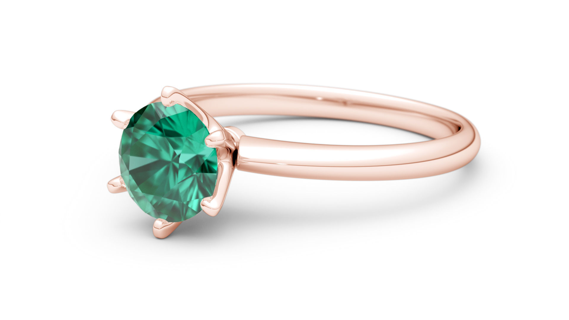 Tiffany style Solitaire Ring 3D print model_12