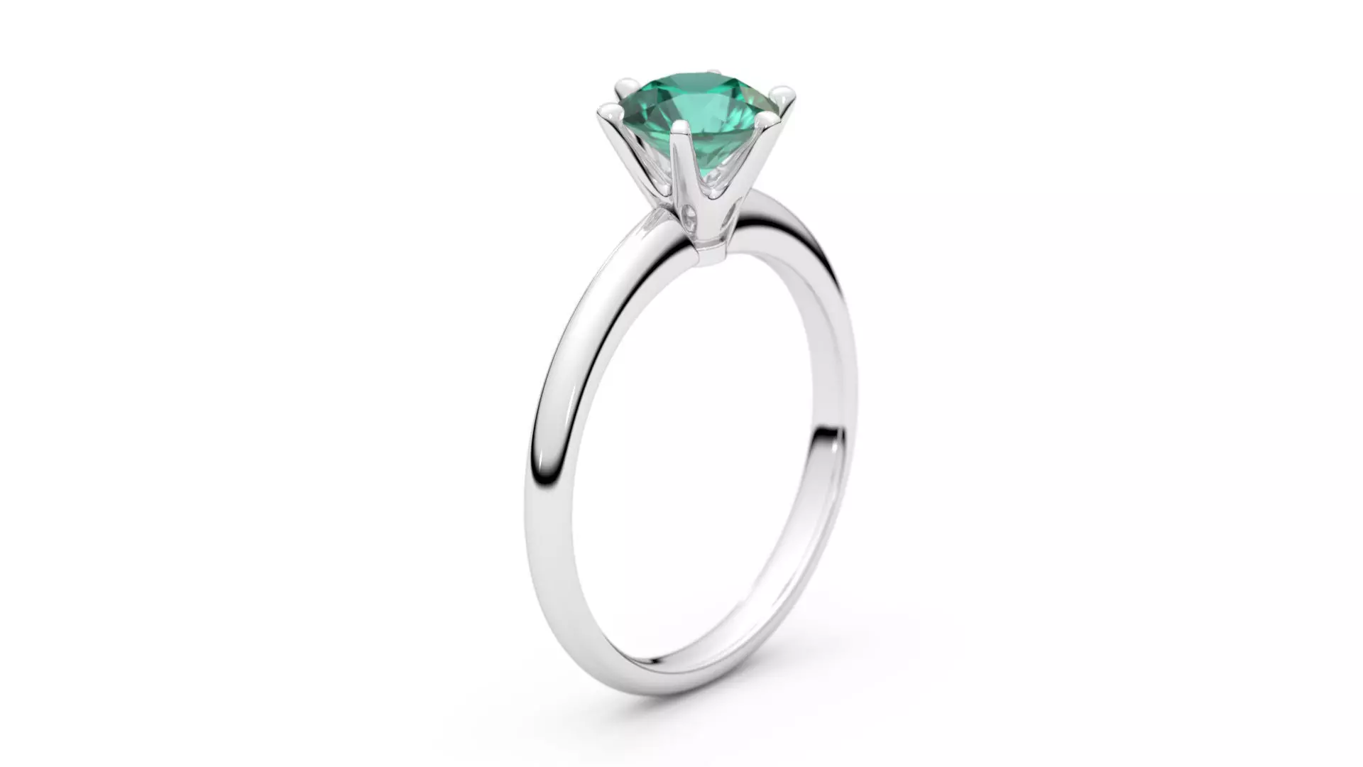Tiffany style Solitaire Ring 3D print model_0