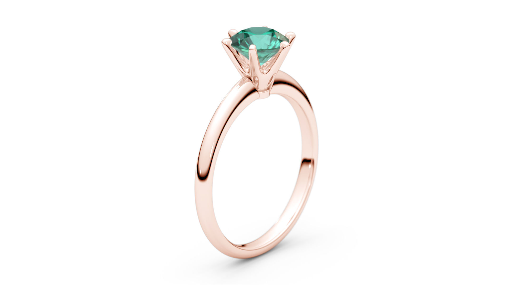 Tiffany style Solitaire Ring 3D print model_10
