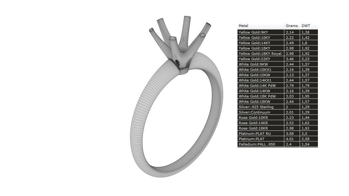 Tiffany style Solitaire Ring 3D print model_4