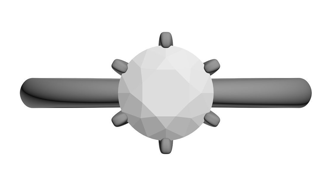 Tiffany style Solitaire Ring 3D print model_7