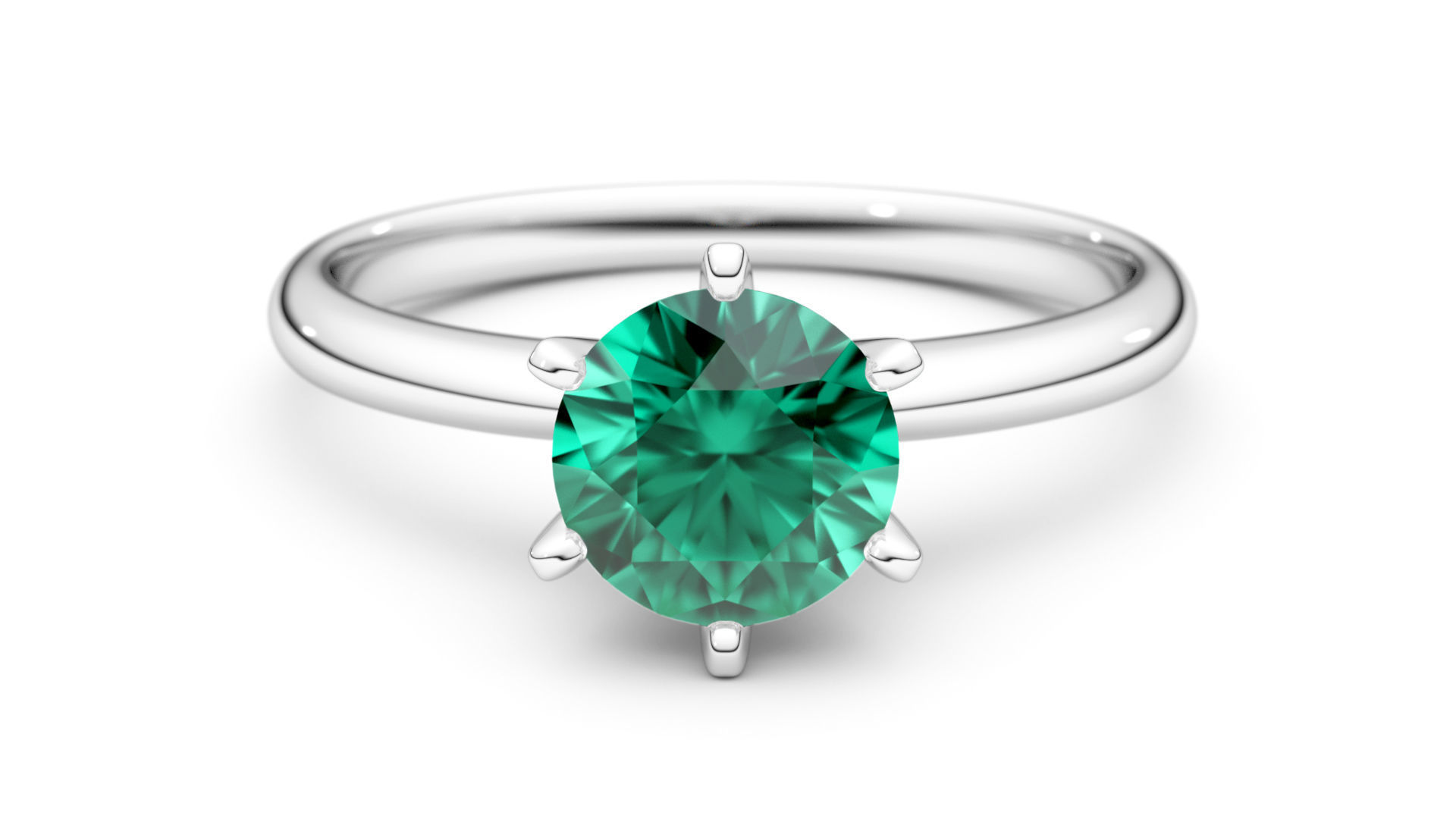 Tiffany style Solitaire Ring 3D print model_1