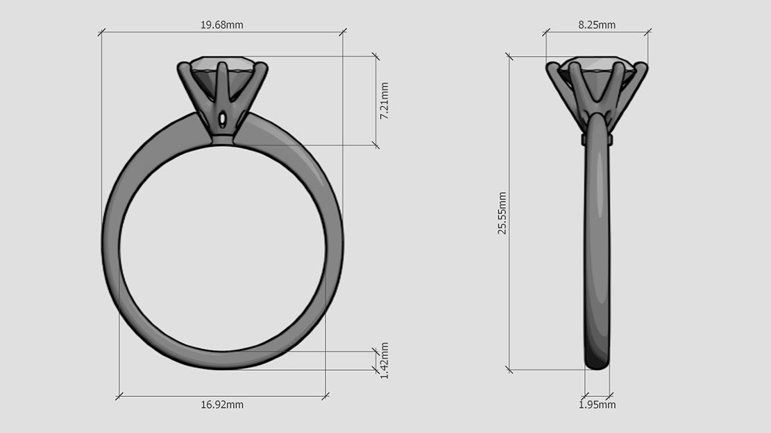 Tiffany style Solitaire Ring 3D print model_3