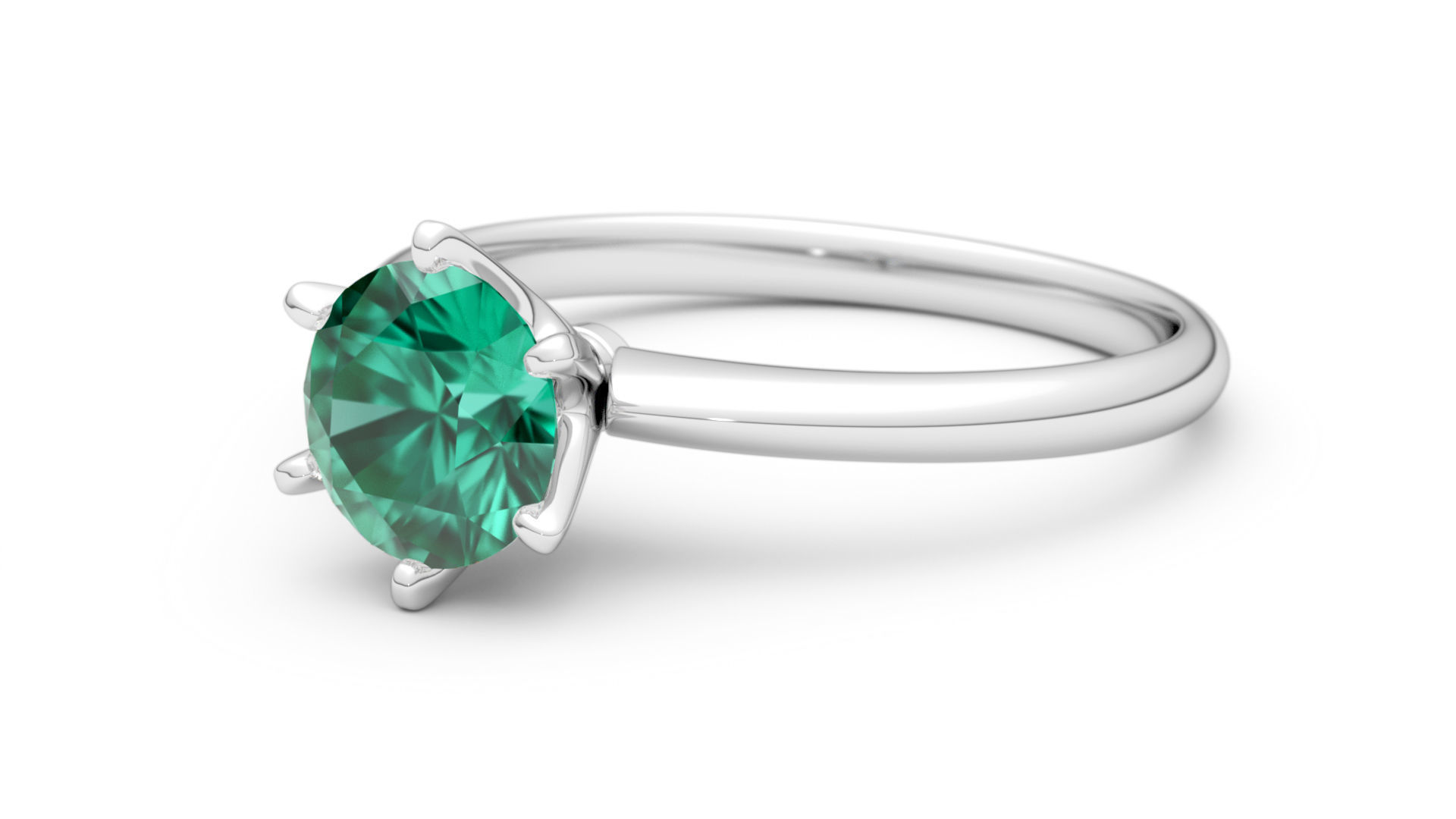 Tiffany style Solitaire Ring 3D print model_2