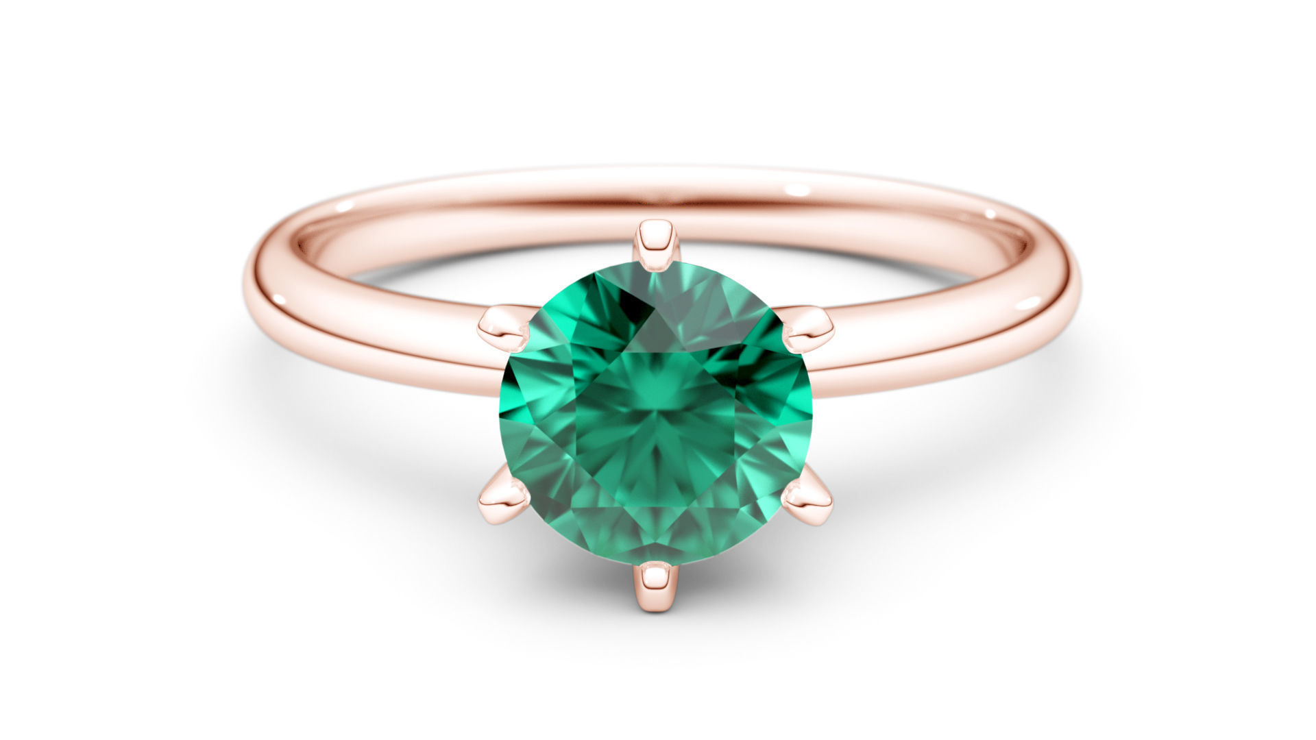 Tiffany style Solitaire Ring 3D print model_11