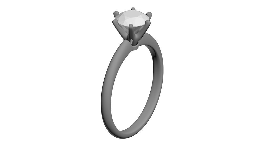 Tiffany style Solitaire Ring 3D print model_9
