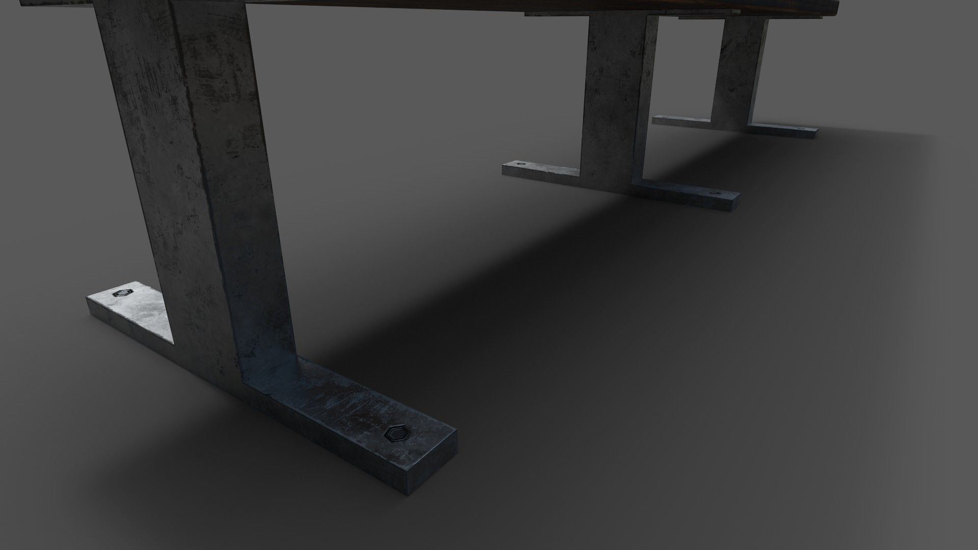 bench 3 low poly unwrapped Low-poly 3D model_5