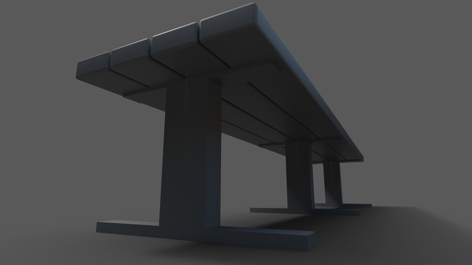 bench 3 low poly unwrapped Low-poly 3D model_6